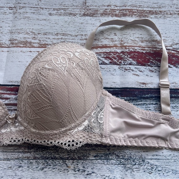 Rene Rofe Smart & Sexy Elegant Lace Underwire Push-up Bra - Cream - Picture 3 of 11